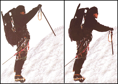 Figure 10-1. Self-belay on snow.