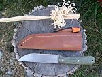 Breeden Knives/Peace Maker 
01 steel 
5.5" blade, 5" handle 
green micarta scales