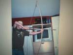 Me drawing my stone-made long bow- pulls 45 pounds at 26 inch draw (not pulling back all the way in picture). Made out of a hickory sapling. Have had this one for 6 months, very accurate, im using nylon in this one but use mostly handmade Indian Hemp cordage.