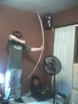 Me drawing my longbow.