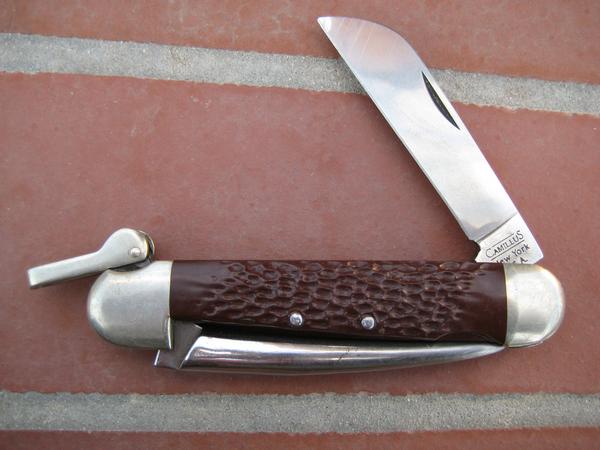 vintage camillus marine folder with wharncliff and marlin spike
