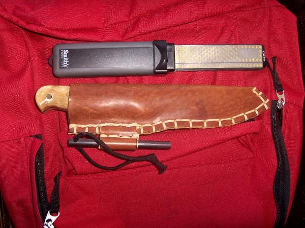 Handmade knife in sheath